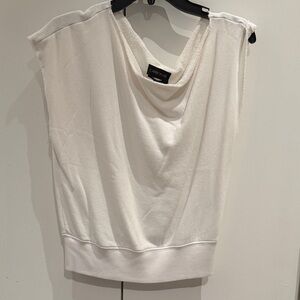 Carbon38 Cream Draped Sleeveless Tank